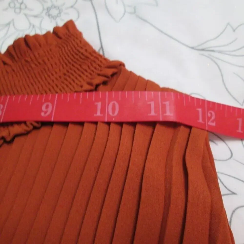 Nanette Lapore Pleated Sleeveless Smock Neck & Waist Midi Dress-Sienna-10-EUC - Picture 9 of 16